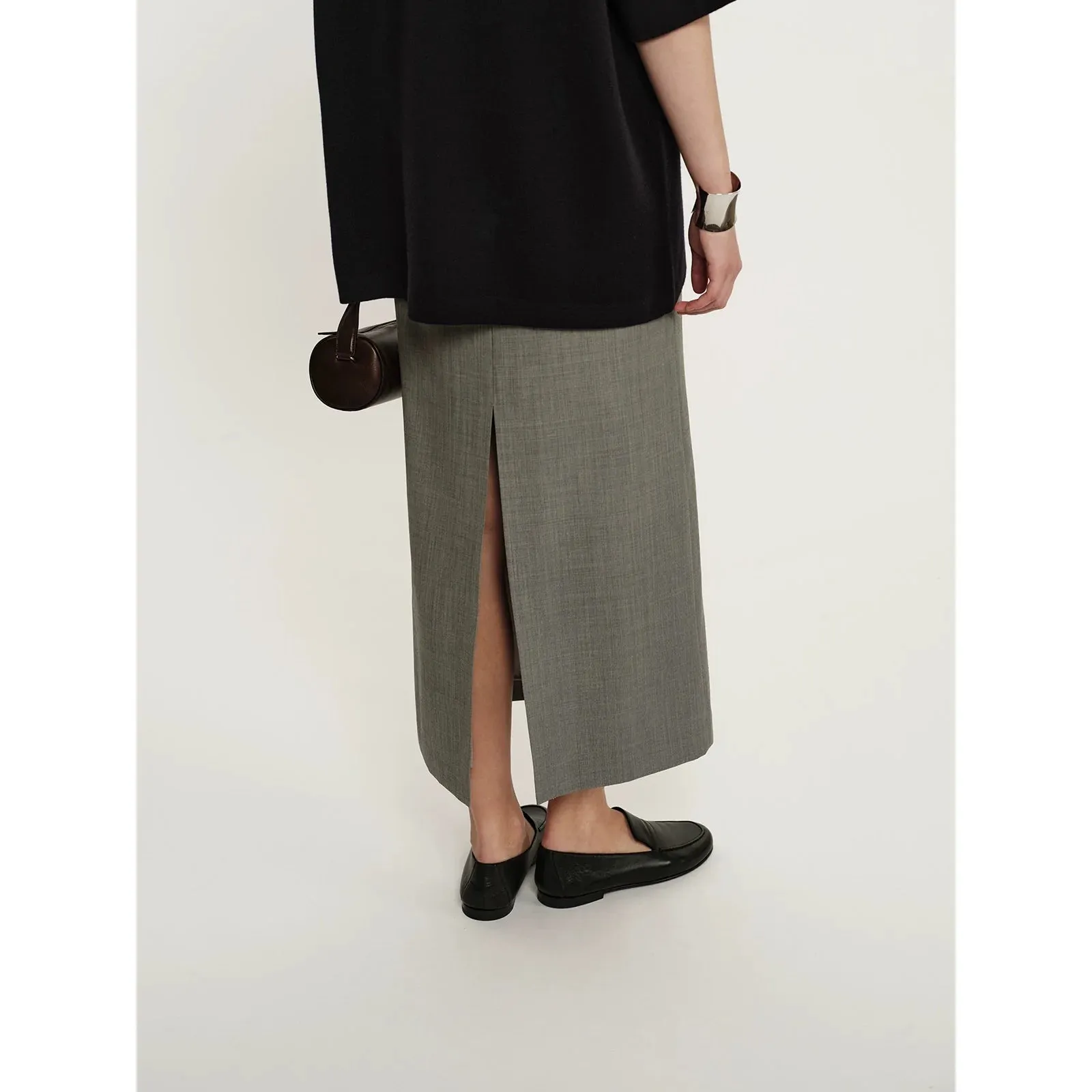 High-Waisted Straight Skirt