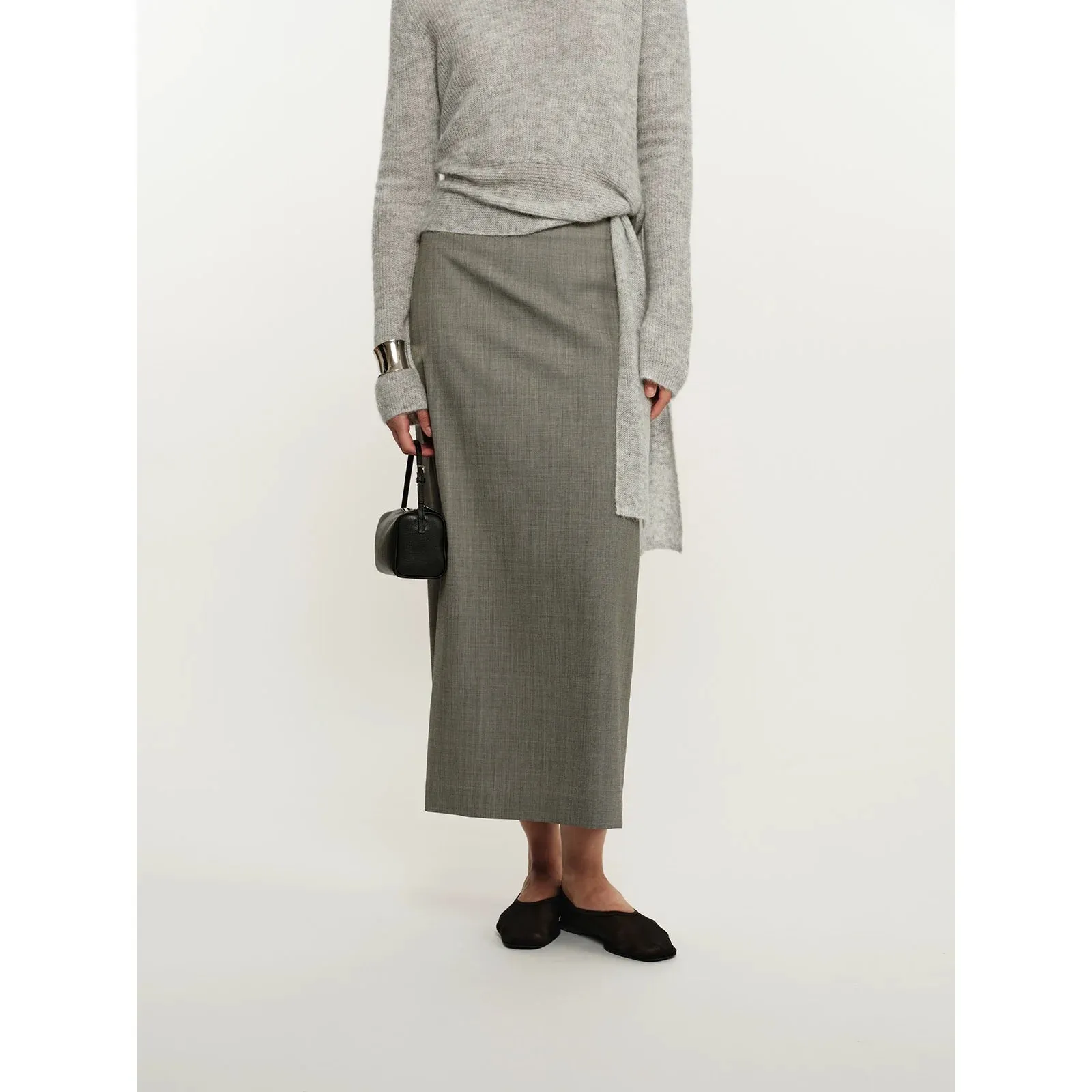 High-Waisted Straight Skirt