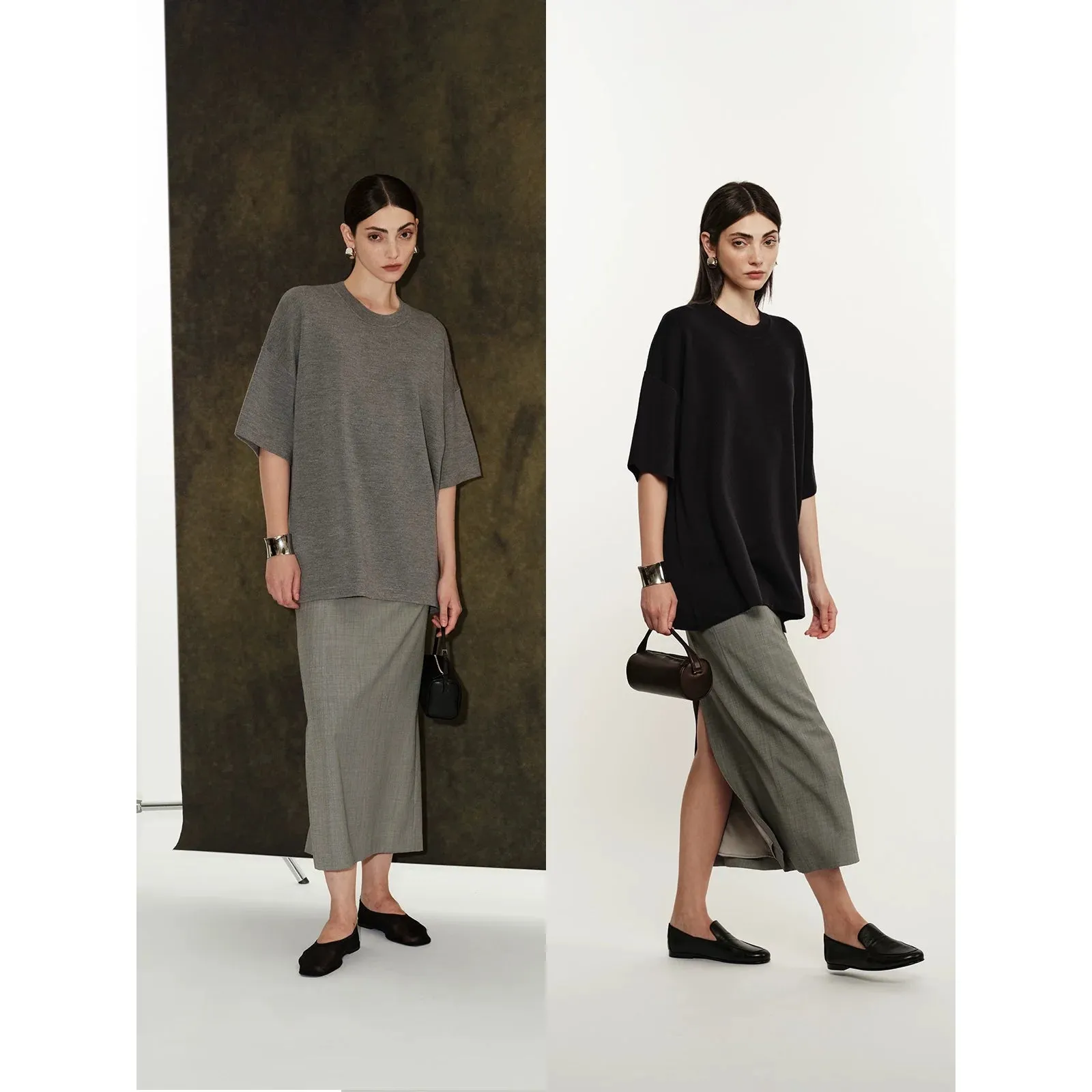 High-Waisted Straight Skirt