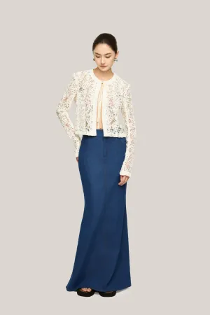 HOBB • Lacen Cropped Long Sleeved Lace Jacket