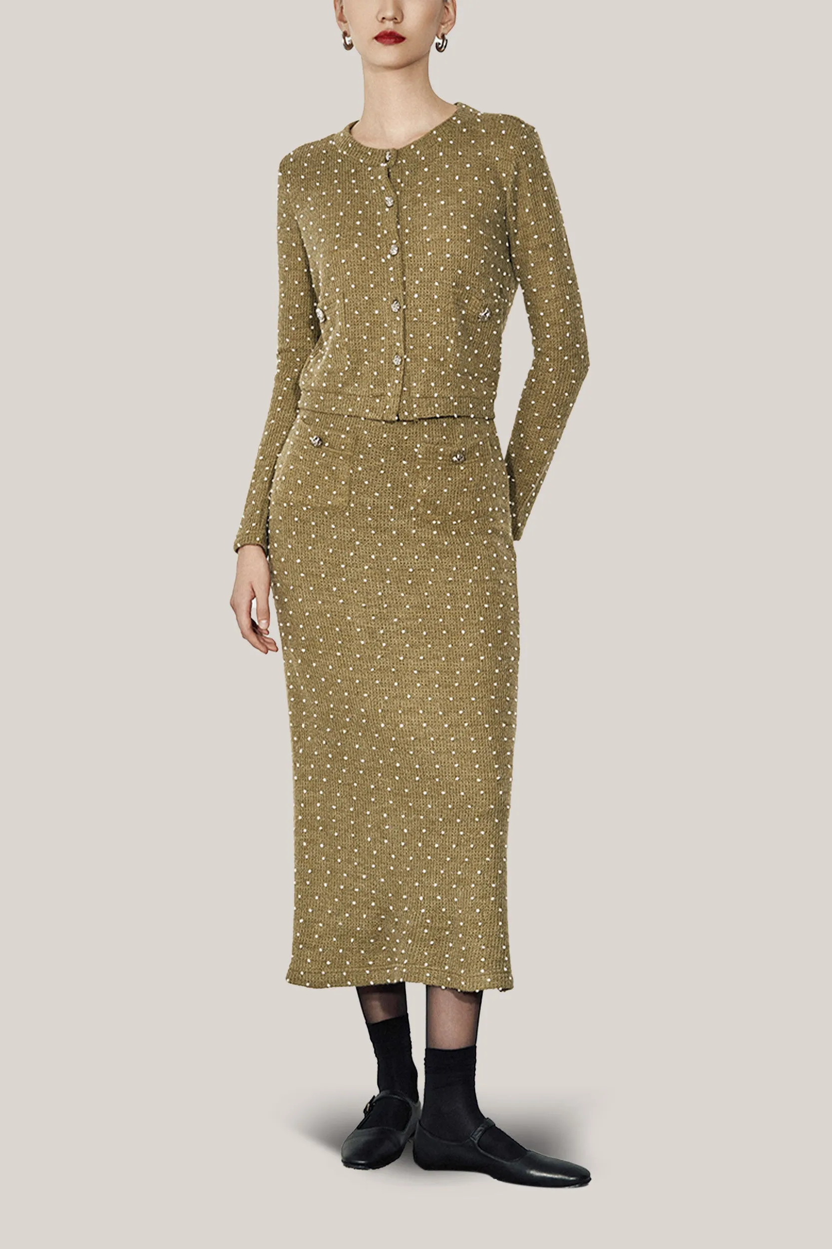 HOBB • Savannah Straight Jewel Neck Cotton Jacket