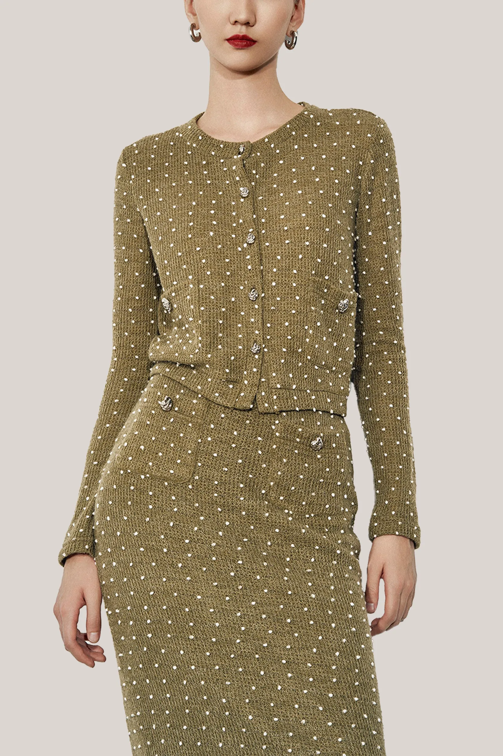 HOBB • Savannah Straight Jewel Neck Cotton Jacket
