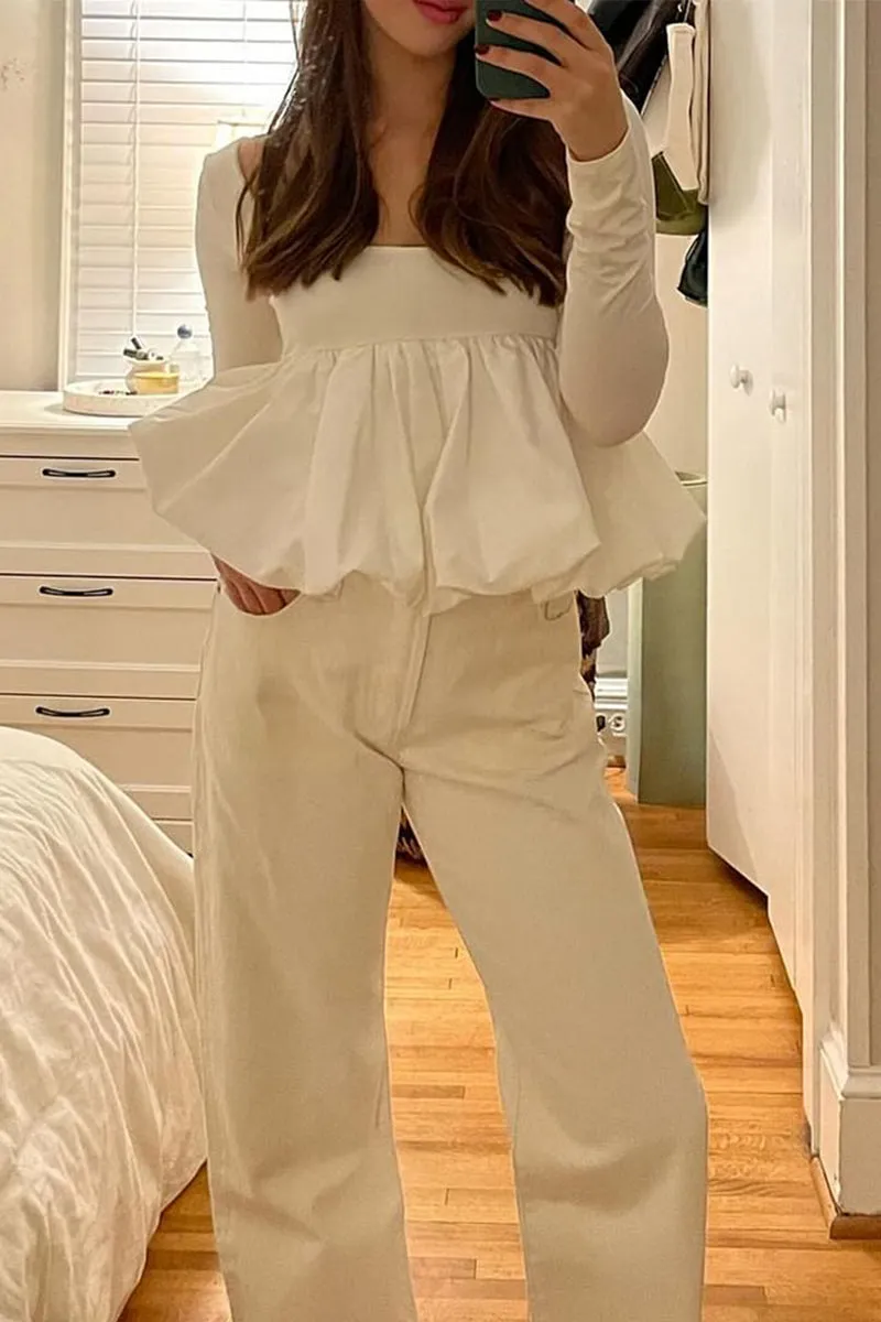 HTR1349 Sculpted Peplum Top