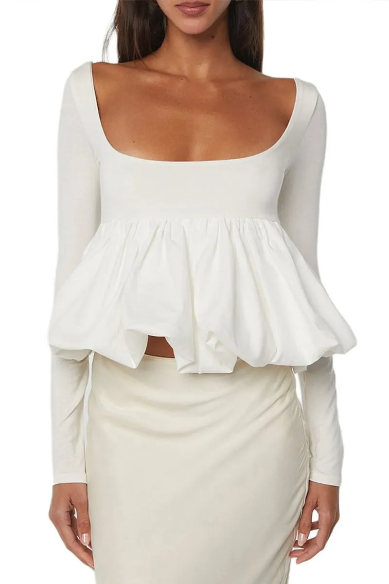 HTR1349 Sculpted Peplum Top