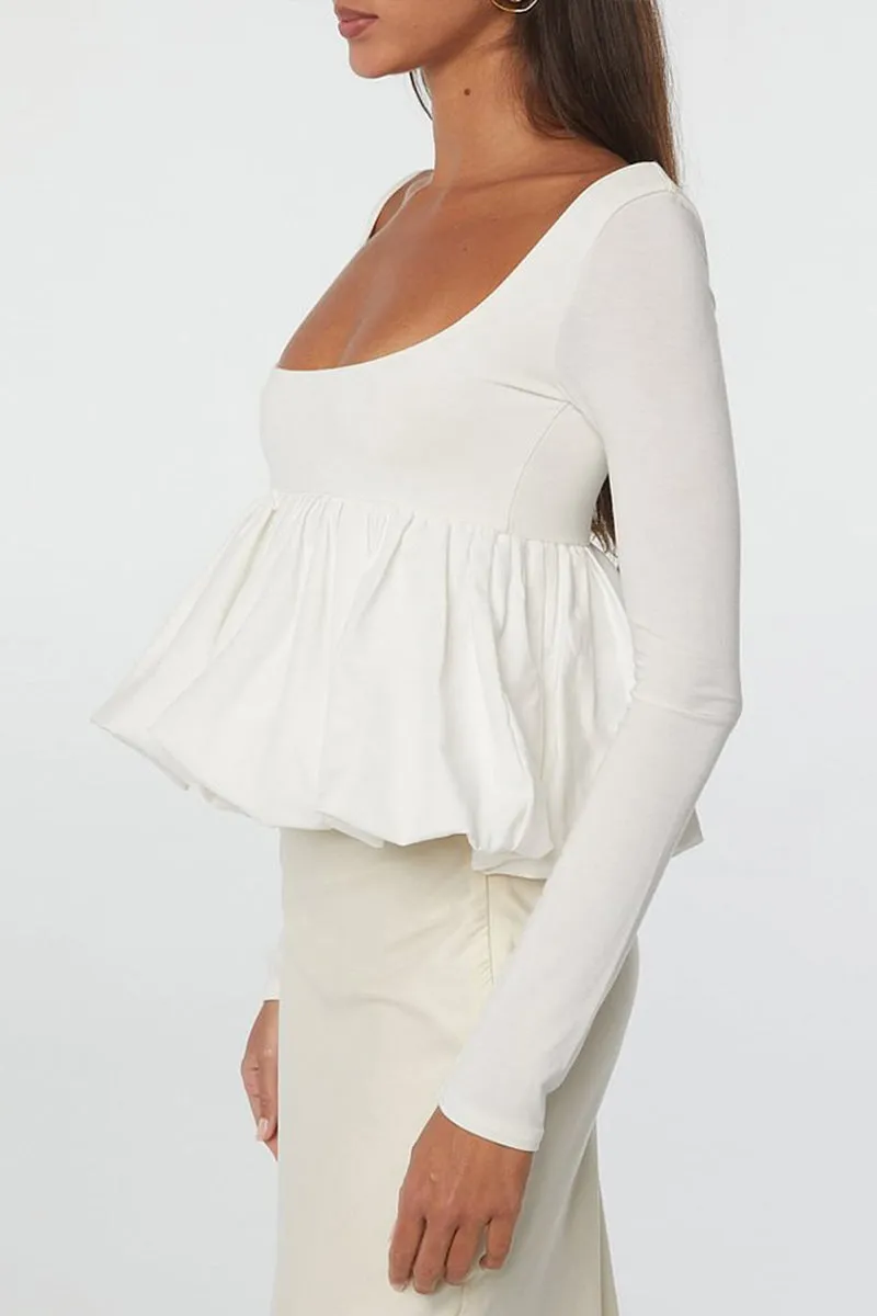 HTR1349 Sculpted Peplum Top