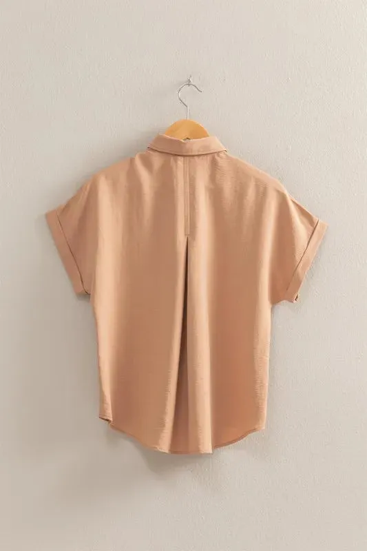 HYFVE Button Down Collared Neck Short Sleeve Shirt