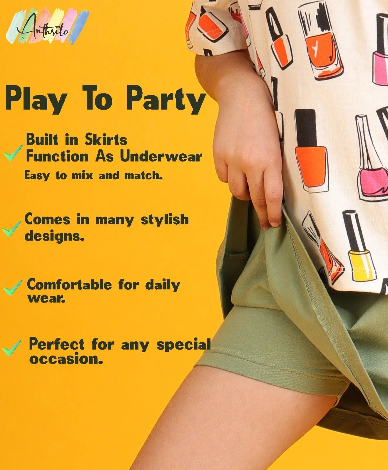 ICECREAM SUMMER BLACK GIRL SKIRT SET -SKY/BLACK