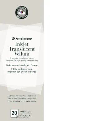 Inkjet Translucent Vellum, 8.5" x 11" (20 Sheets)