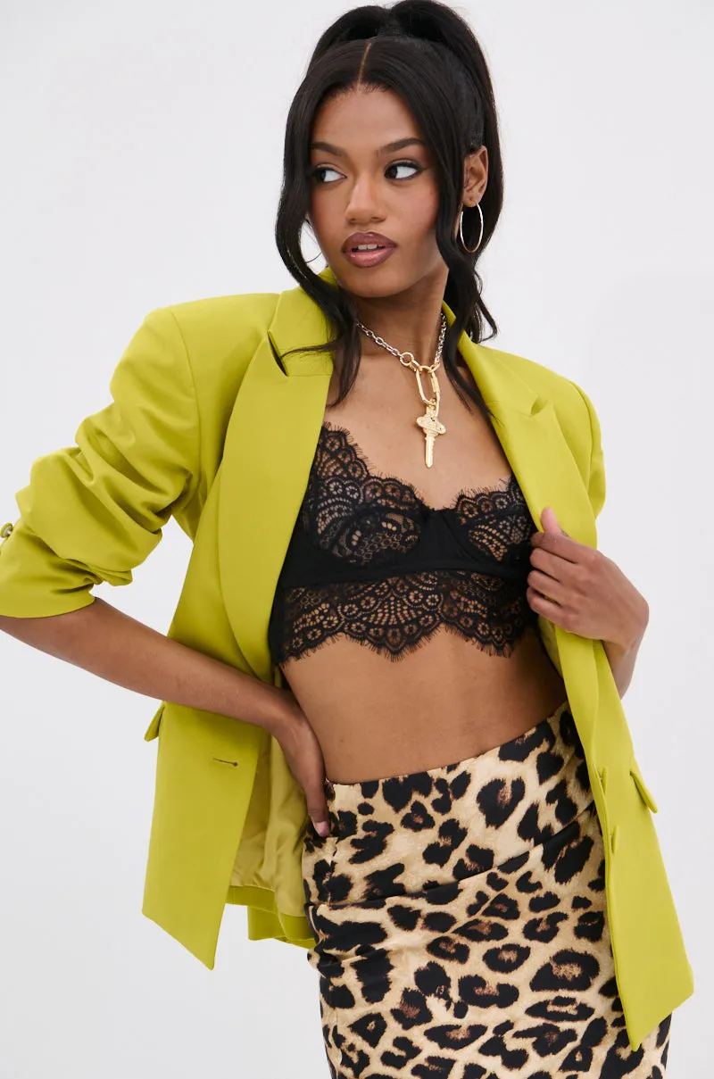 IRIS BLAZER IN CHARTREUSE