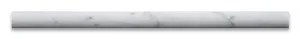 Italian Carrara White Marble Polished 3/4 X 12 Bullnose Liner Trim - Box of 5 Pcs.