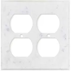 Italian Carrara White Marble Switch Plate Cover, Polished (2 DUPLEX)