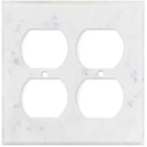 Italian Carrara White Marble Switch Plate Cover, Polished (2 DUPLEX)