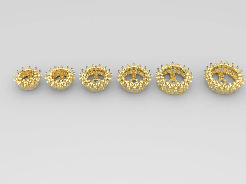 J1006 - 1.5 m Flower Prong Round Earring Jacket