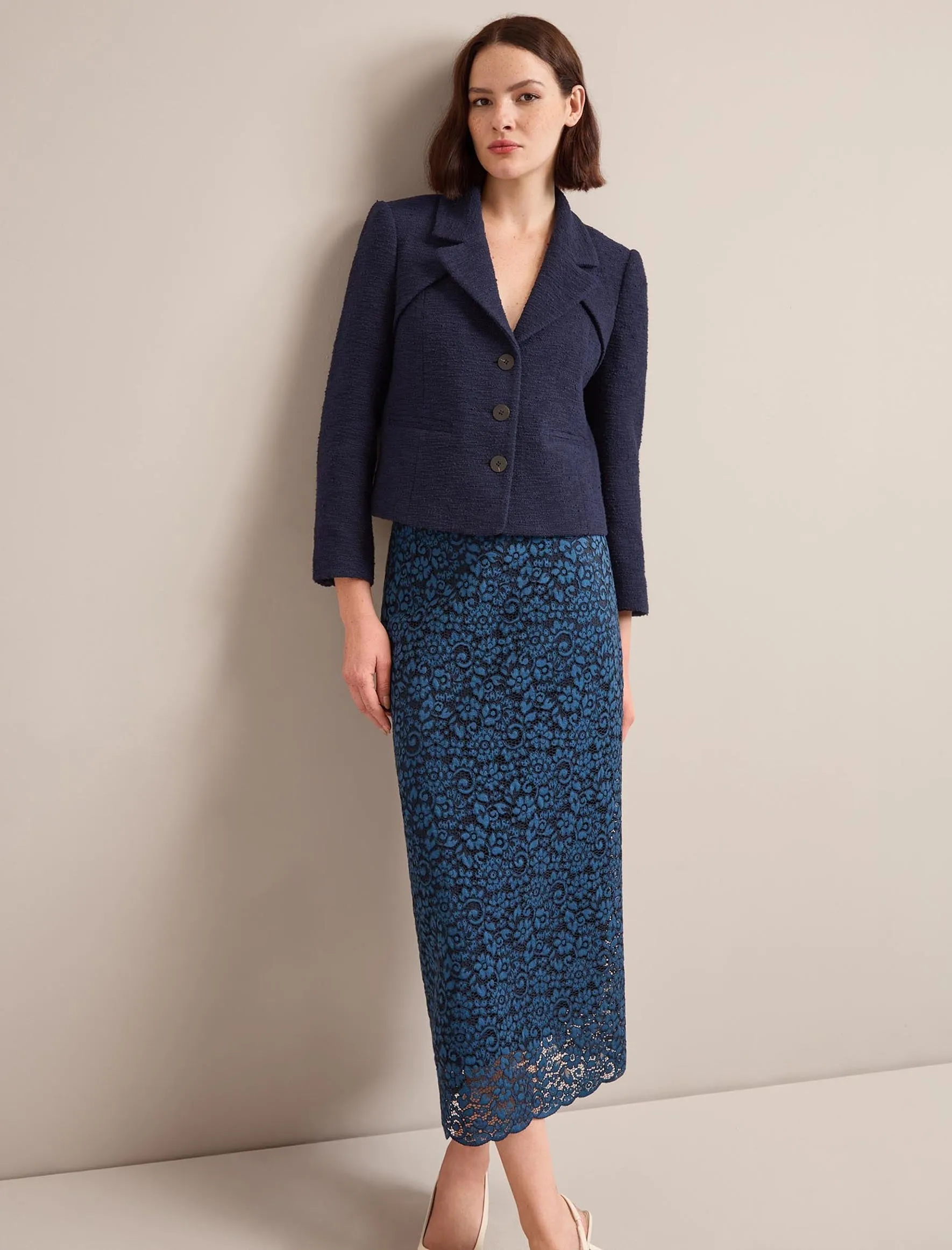Jacquie Lace Maxi Skirt - Navy