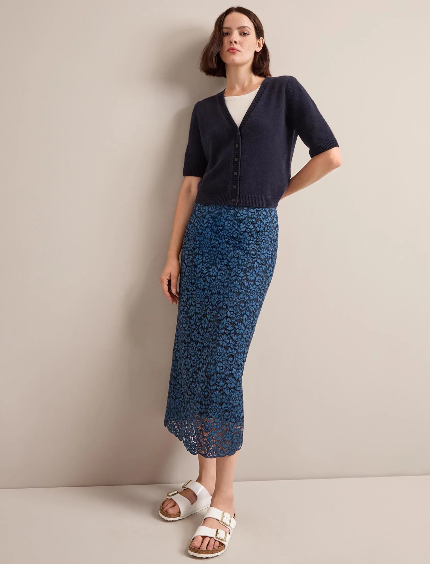 Jacquie Lace Maxi Skirt - Navy