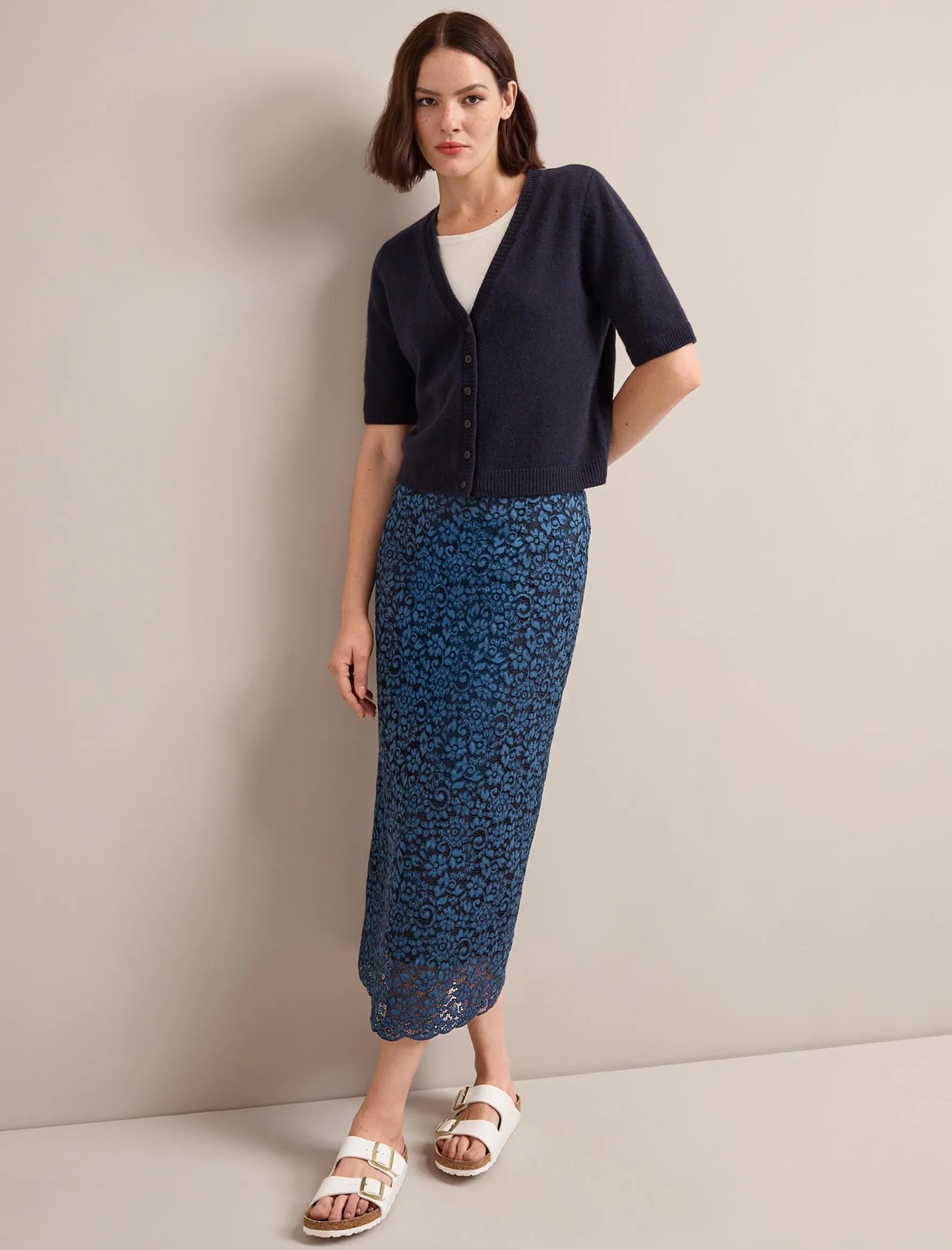 Jacquie Lace Maxi Skirt - Navy