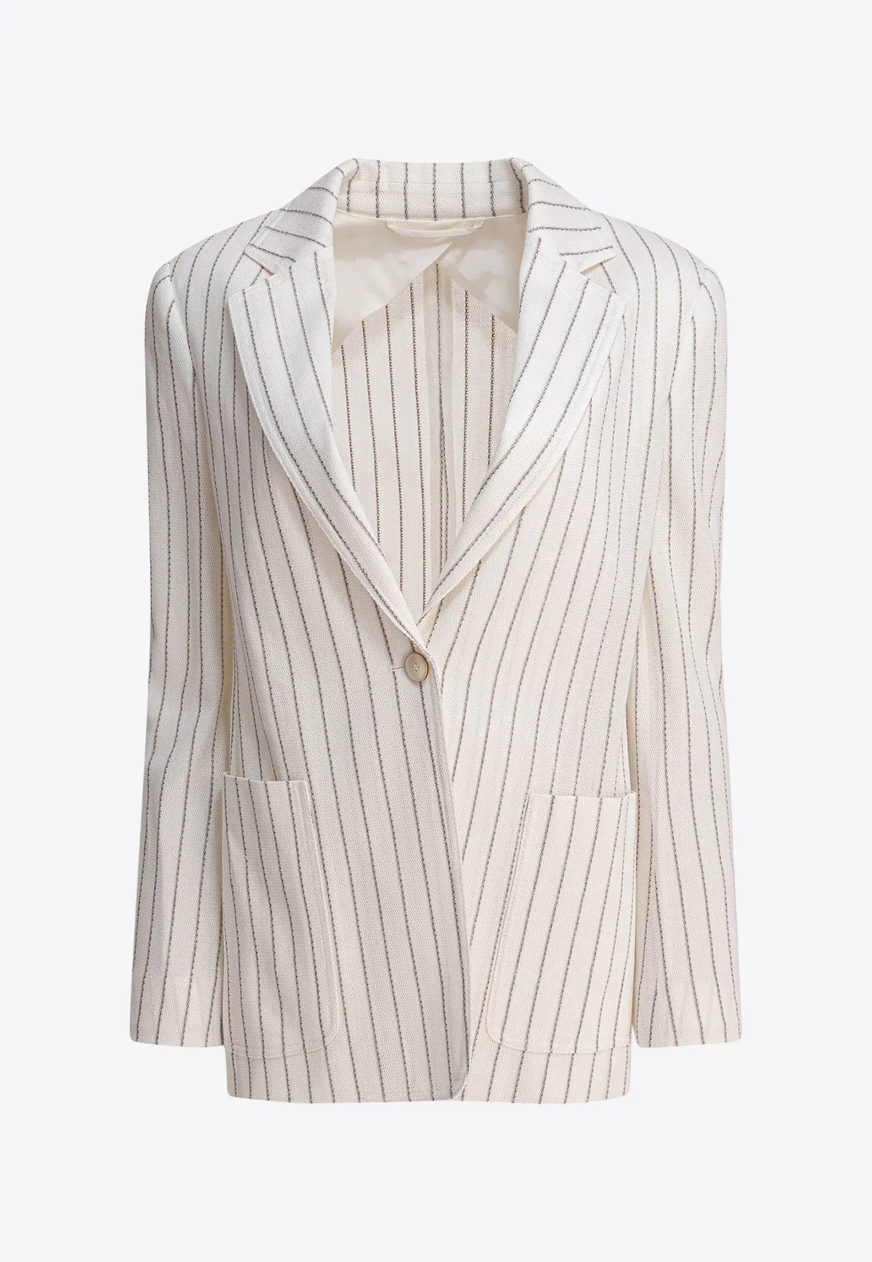 Jadi Single-Breasted Striped Blazer