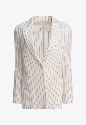 Jadi Single-Breasted Striped Blazer