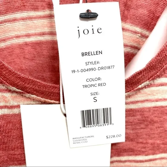 Joie NWT Twist-Back Linen Jersey Tank Dress, Small