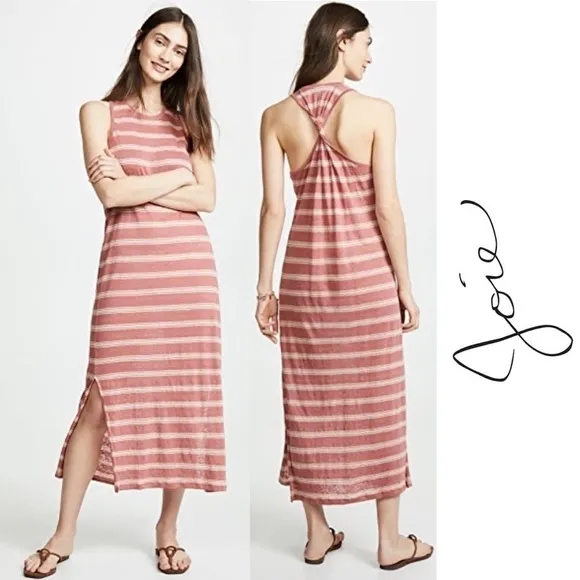 Joie NWT Twist-Back Linen Jersey Tank Dress, Small