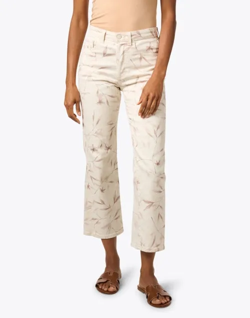 Kinsley White Print Stretch Flare Jean