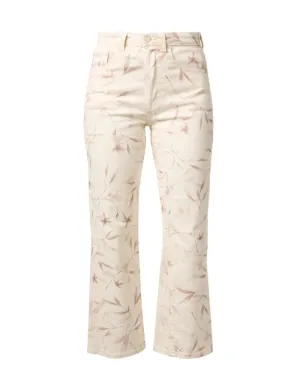 Kinsley White Print Stretch Flare Jean