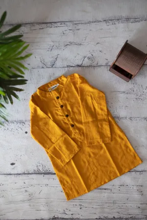 Klingaru Long Kurta - Solid Mustard