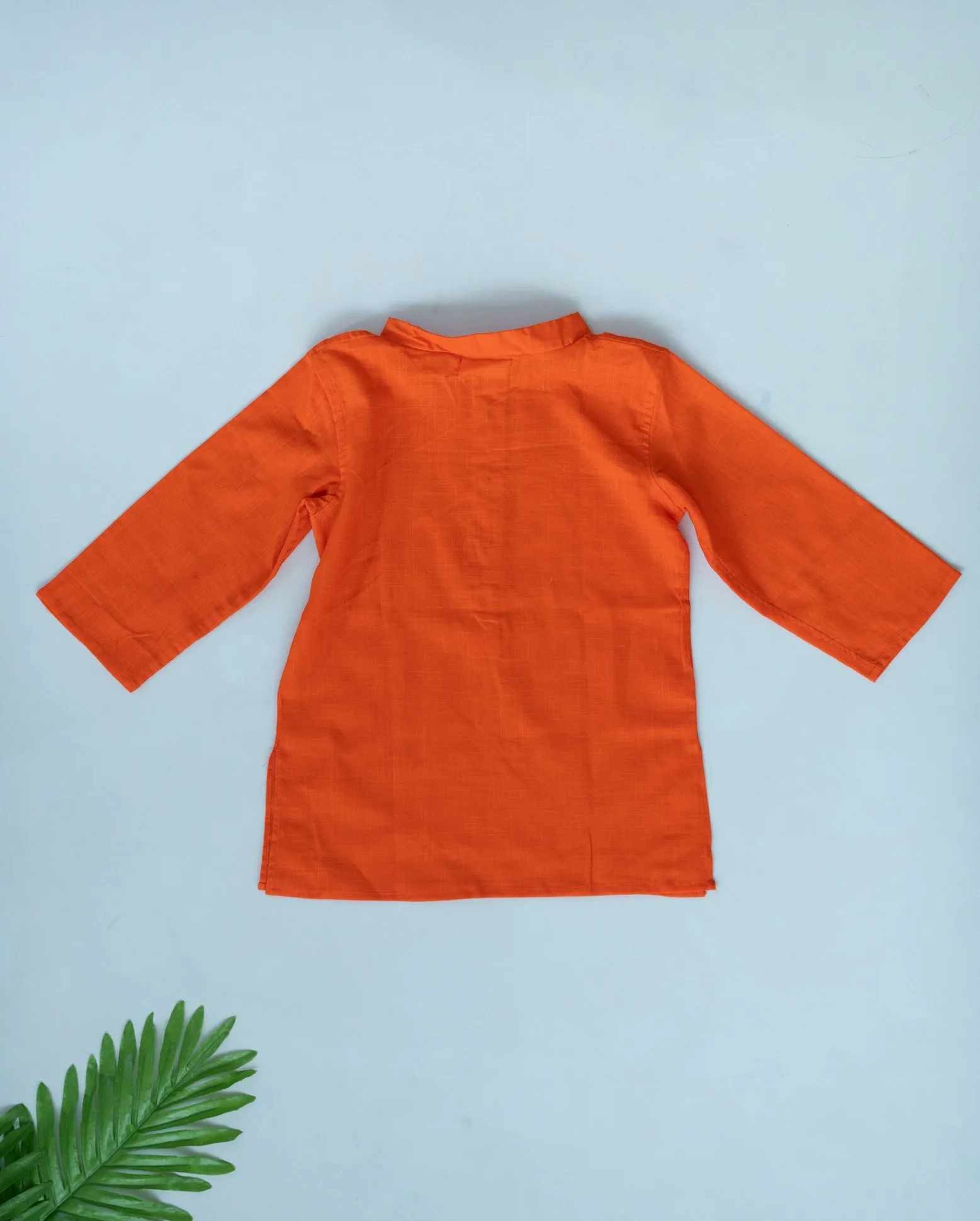 Klingaru Long Kurta - Solid Orange