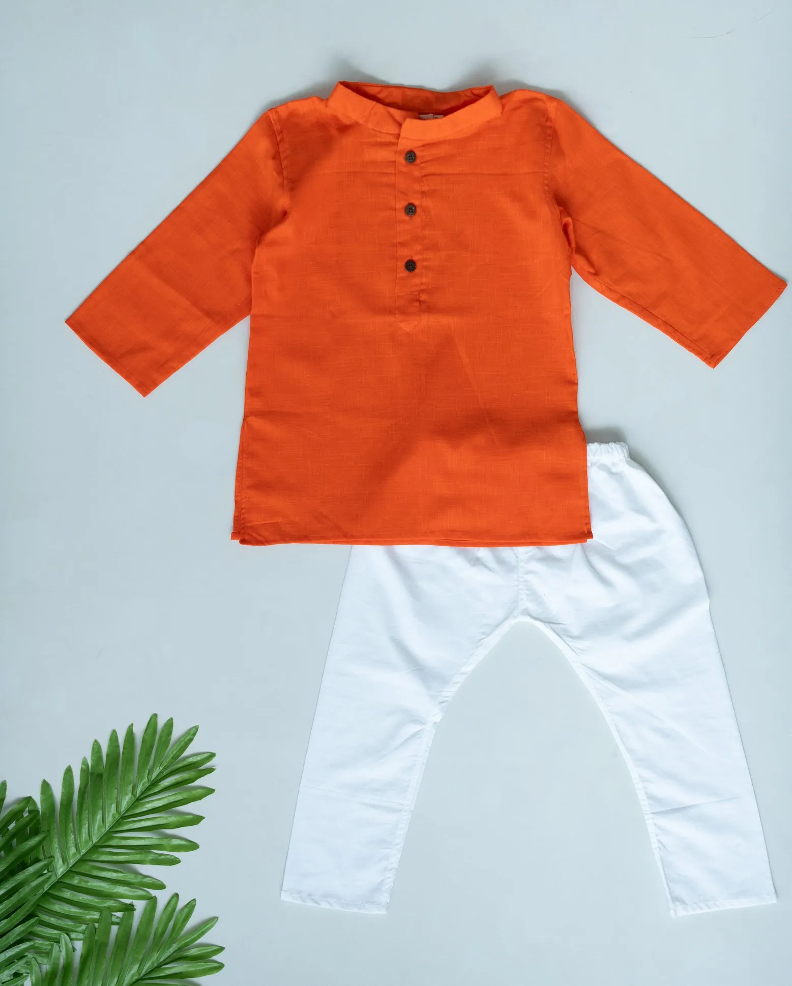 Klingaru Long Kurta - Solid Orange