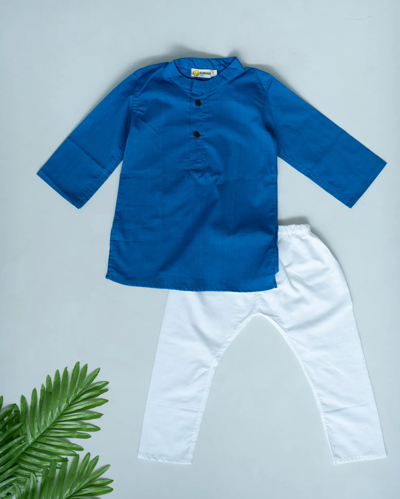 Klingaru Long Kurta - Solid Phirozi