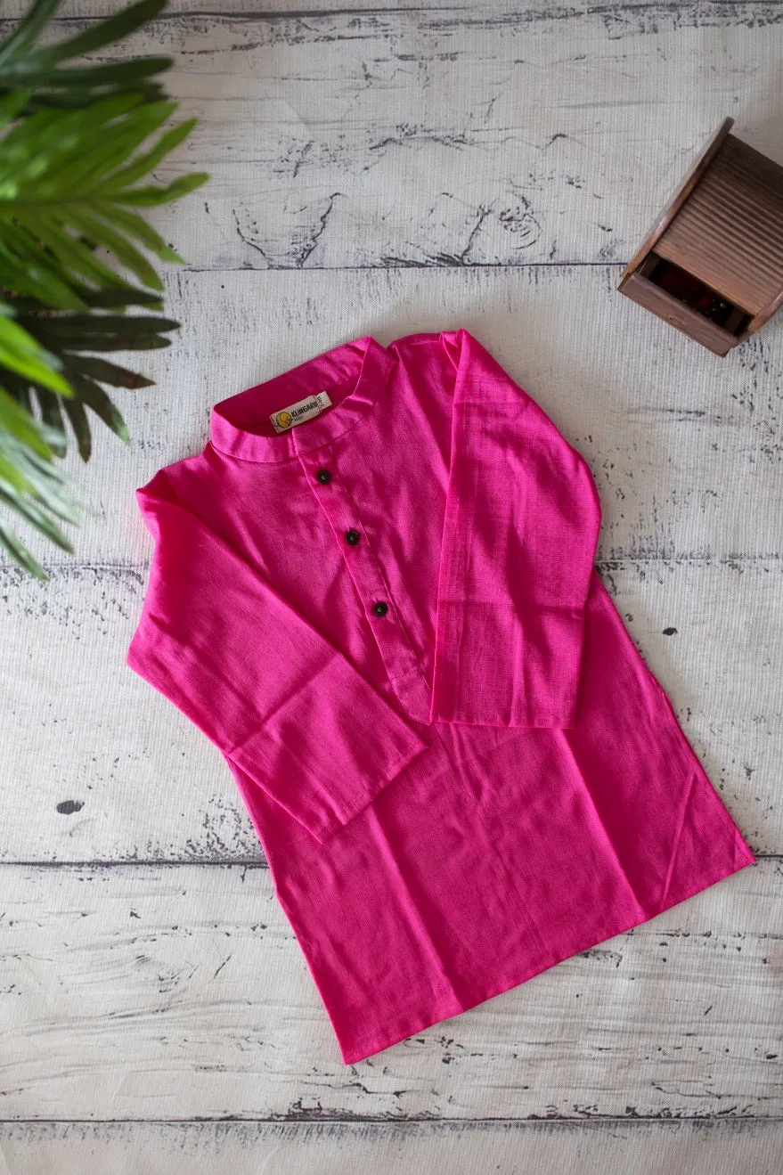 Klingaru Long Kurta - Solid Pink
