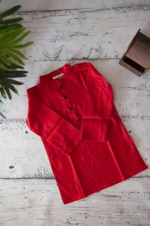 Klingaru Long Kurta - Solid Red