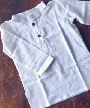 Klingaru Long Kurta - Solid White