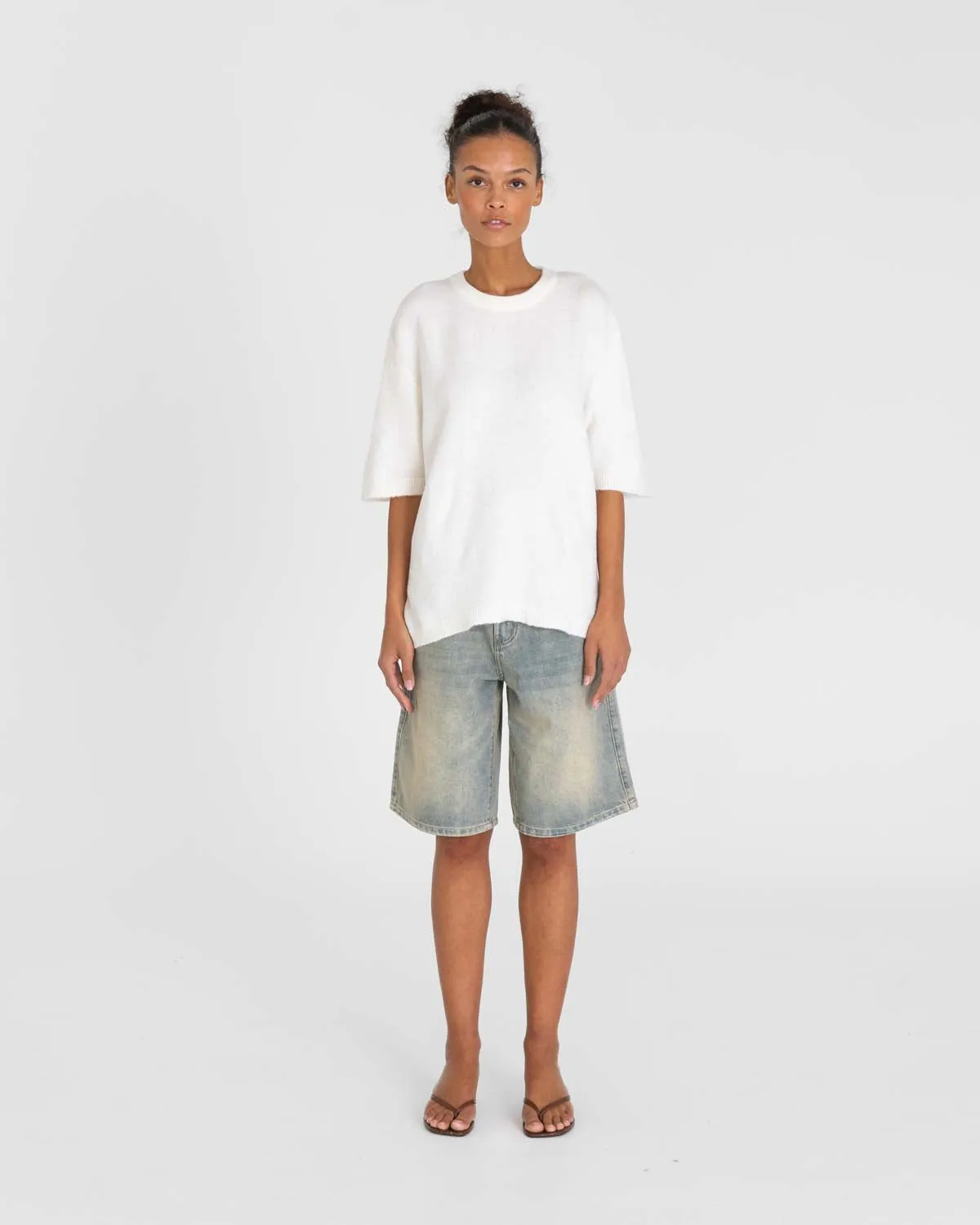Knitted T-shirt White