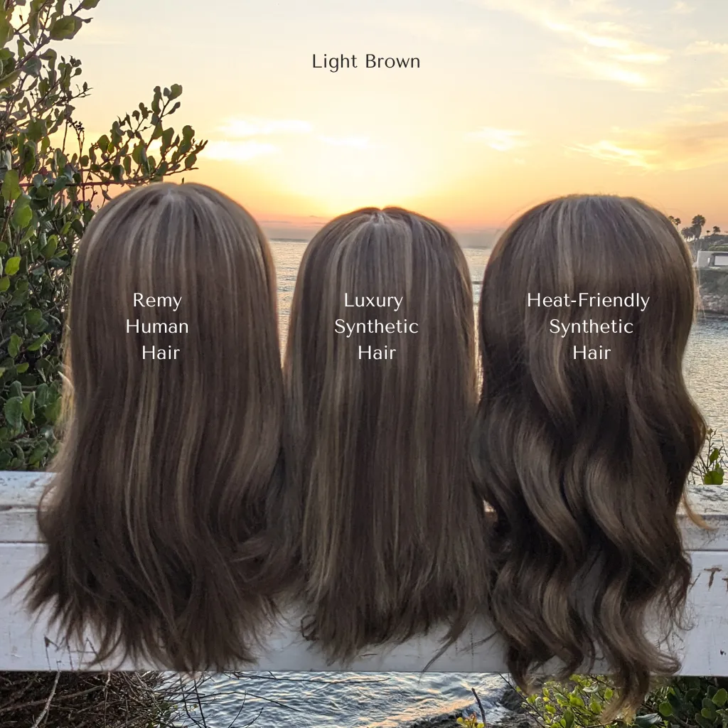 Lace Front Human Hair Wig | 14"/20" Inch Light Brown