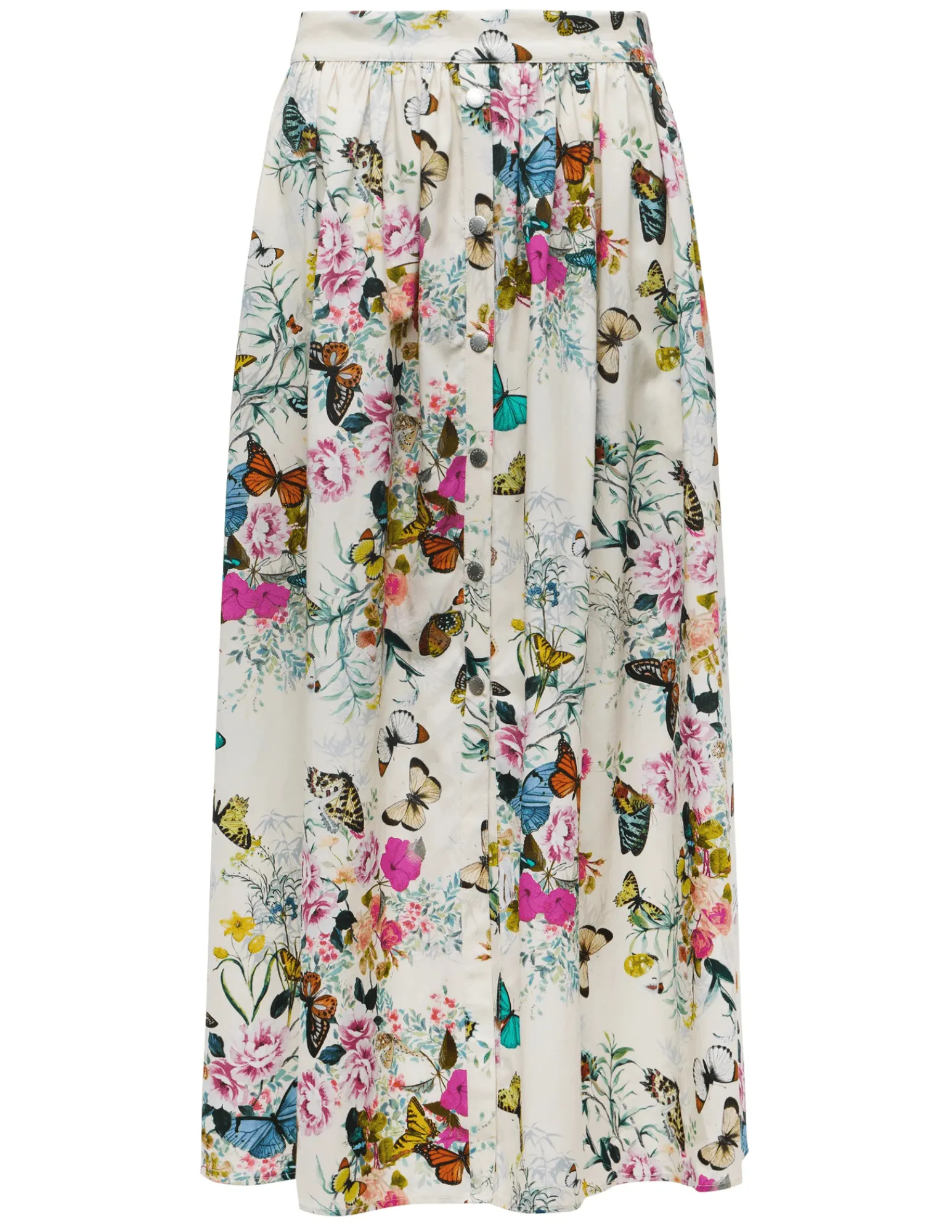L'Agence Seina Poplin Midi Skirt