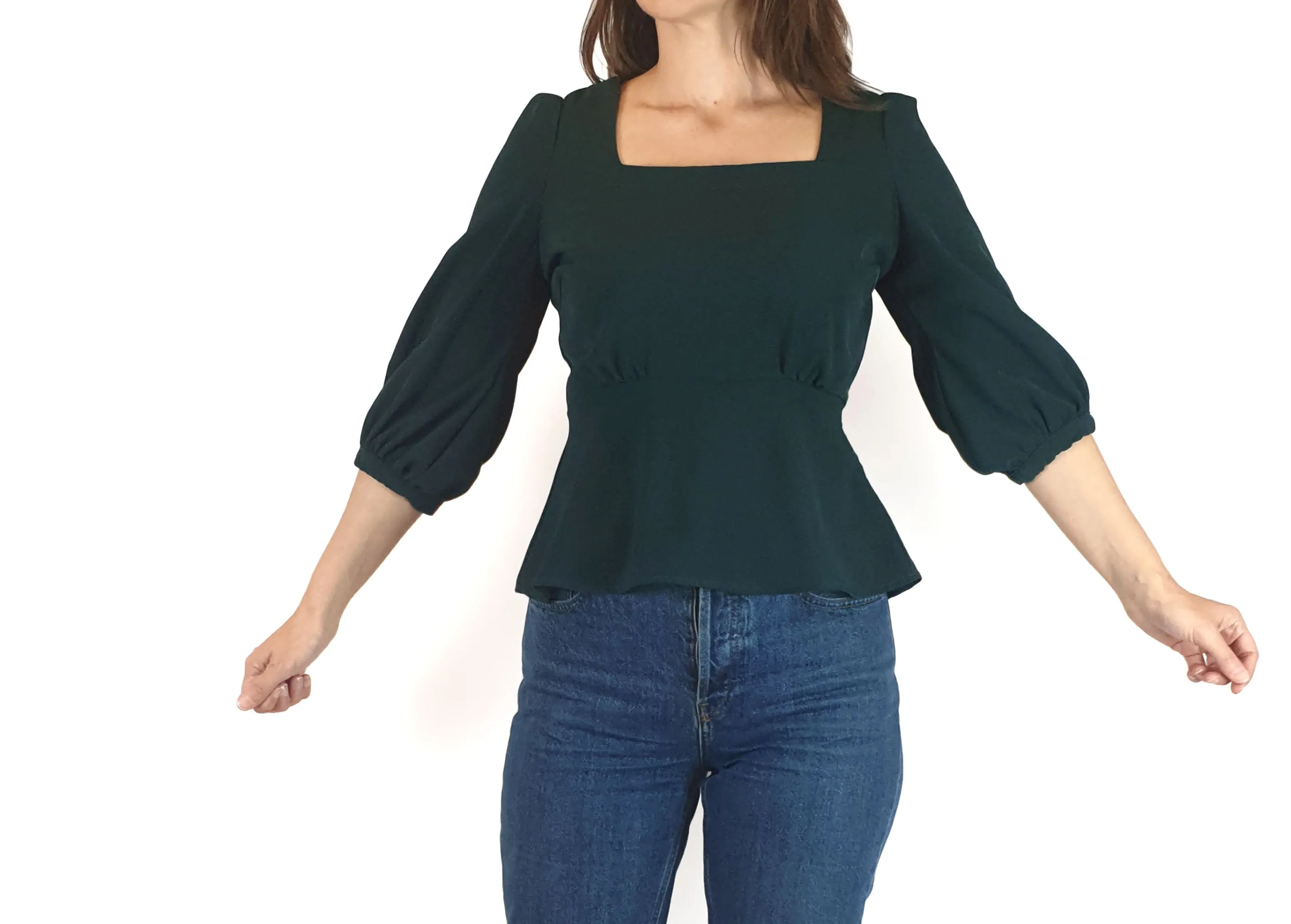 Leonard St green 3/4 sleeve top size 8