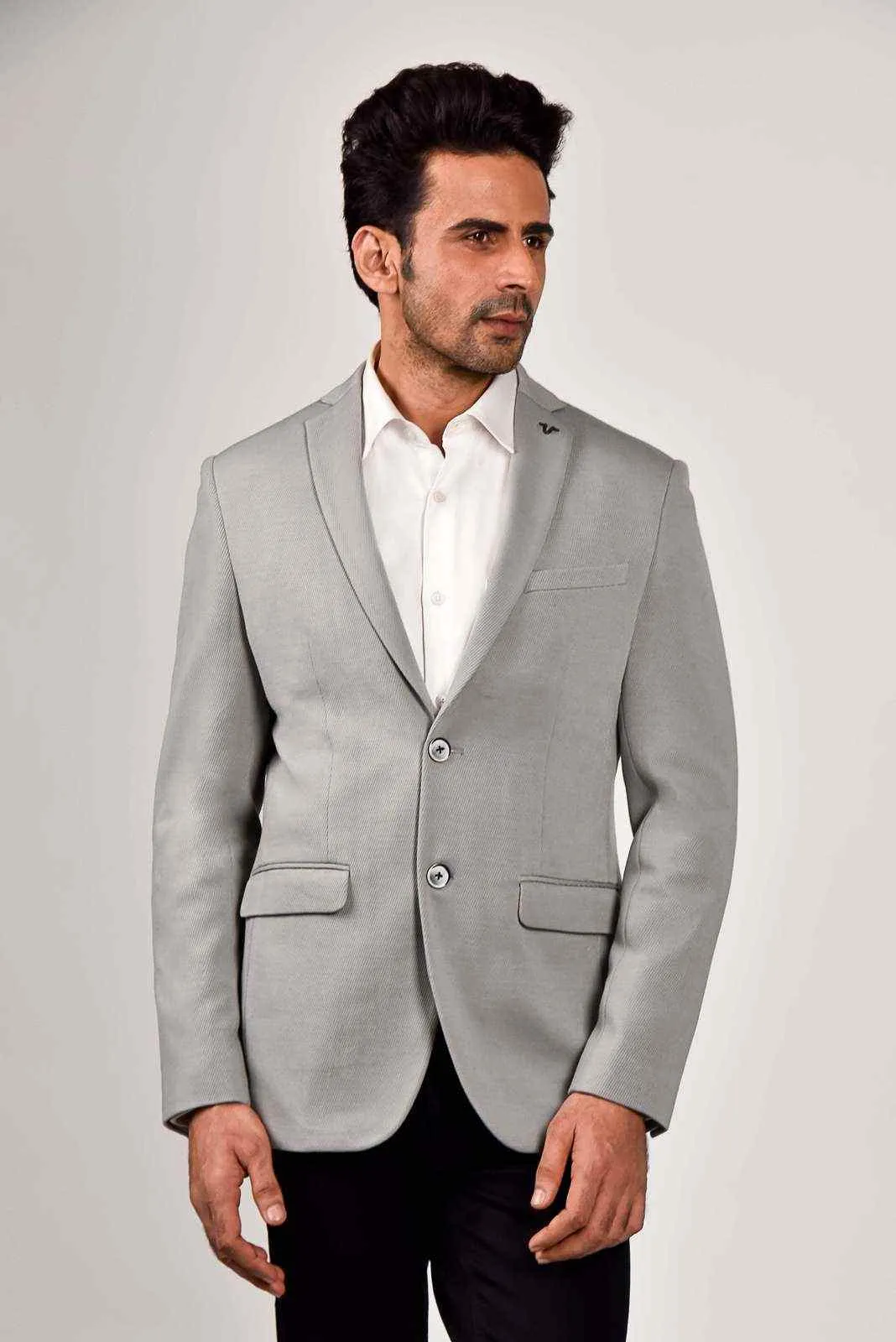 Light Grey Knitted Blazer