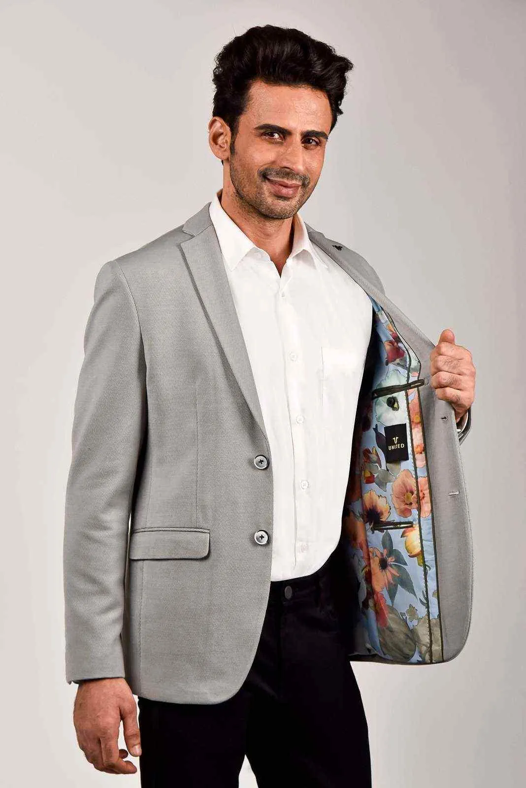 Light Grey Knitted Blazer