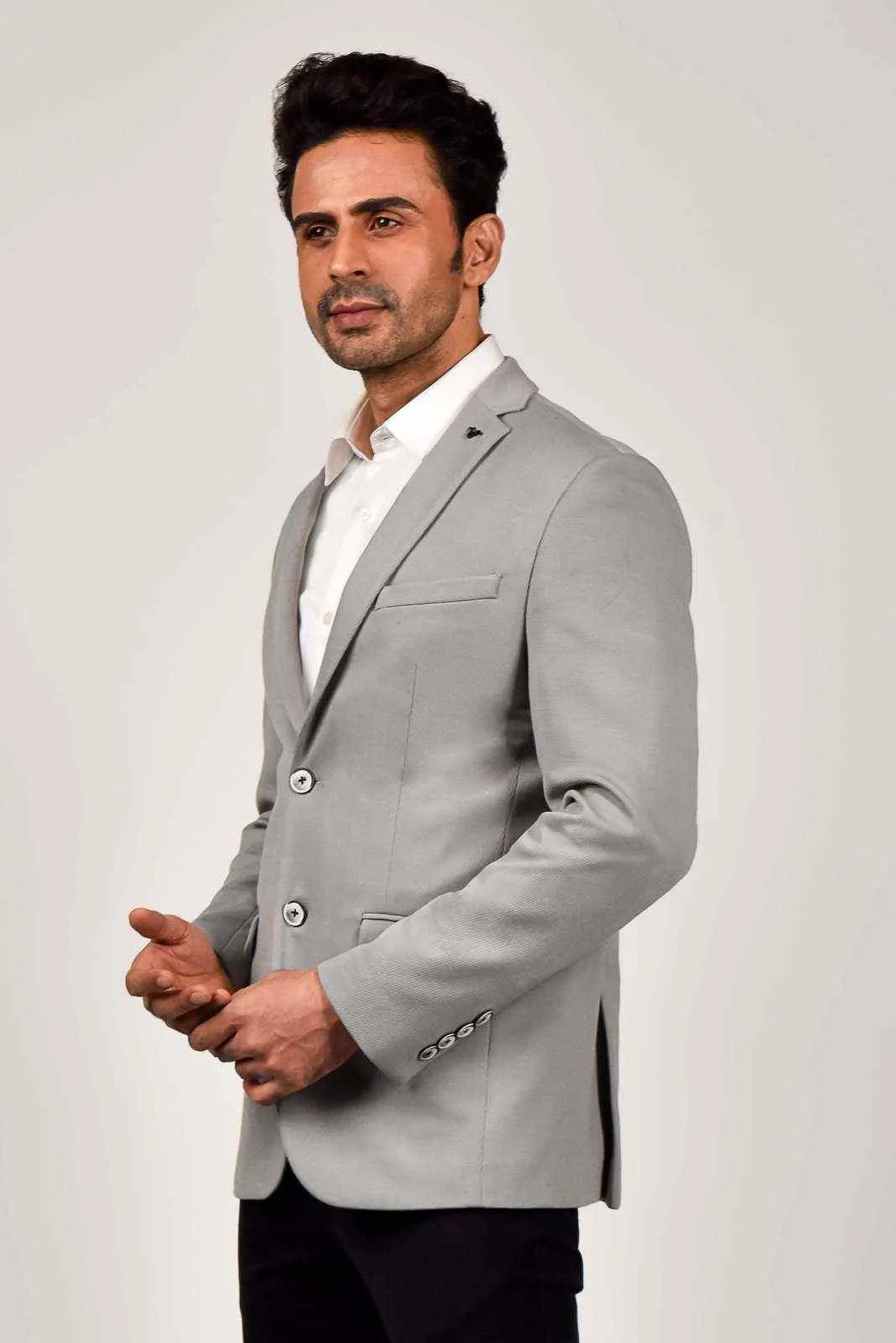 Light Grey Knitted Blazer