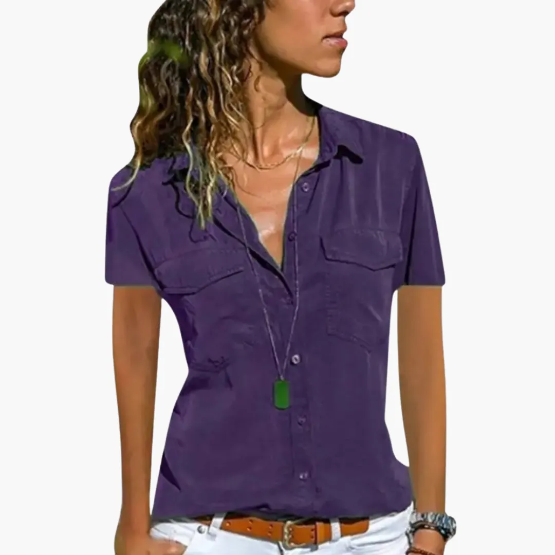 Lightweight Collared Shirt Top for Women