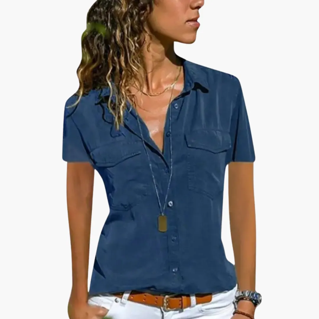 Lightweight Collared Shirt Top for Women