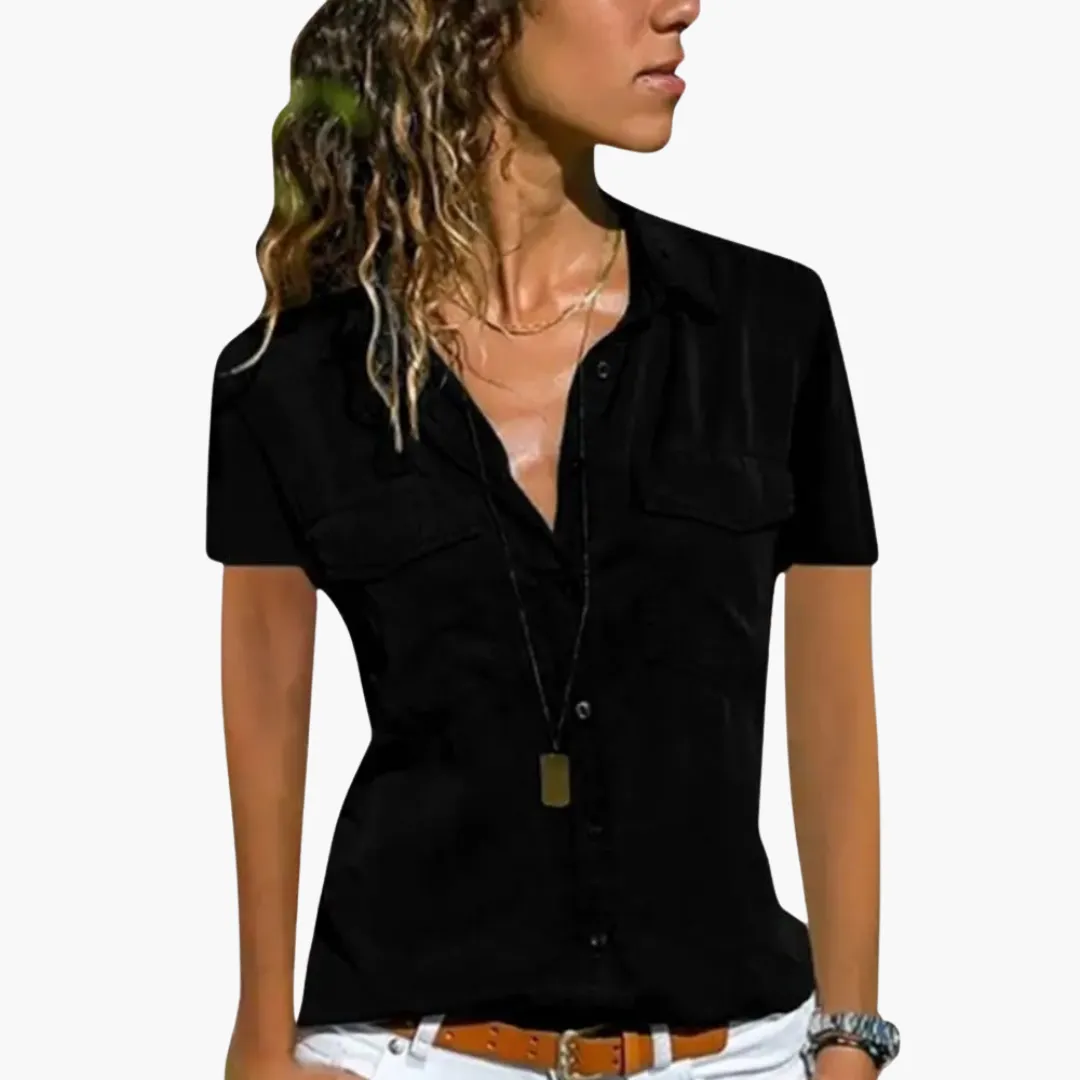 Lightweight Collared Shirt Top for Women