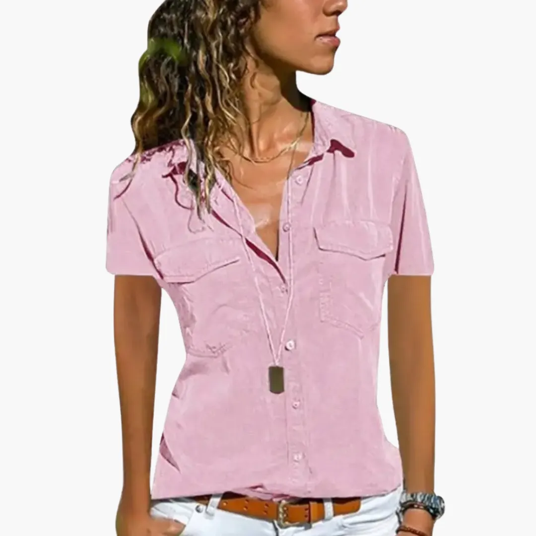 Lightweight Collared Shirt Top for Women