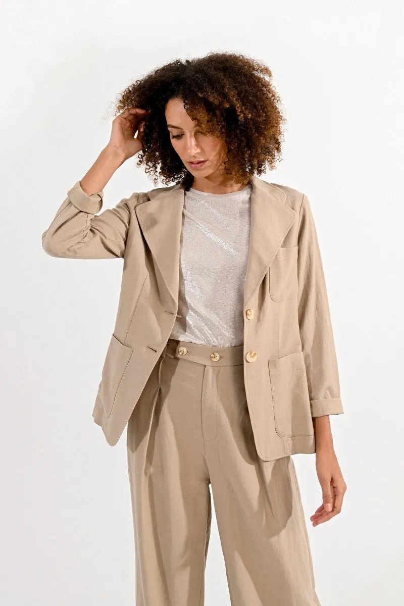 LINEN FITTED BLAZER