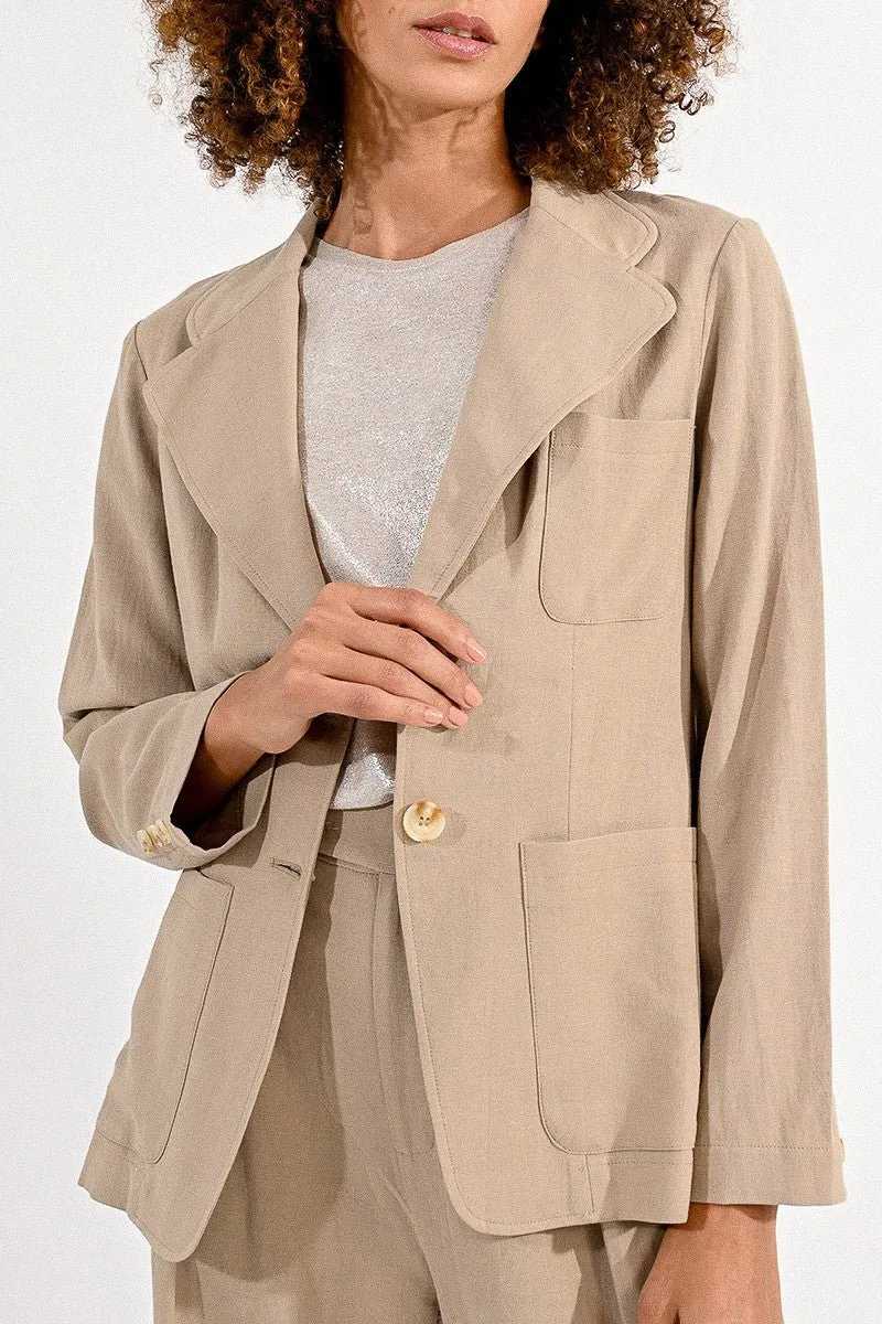 LINEN FITTED BLAZER