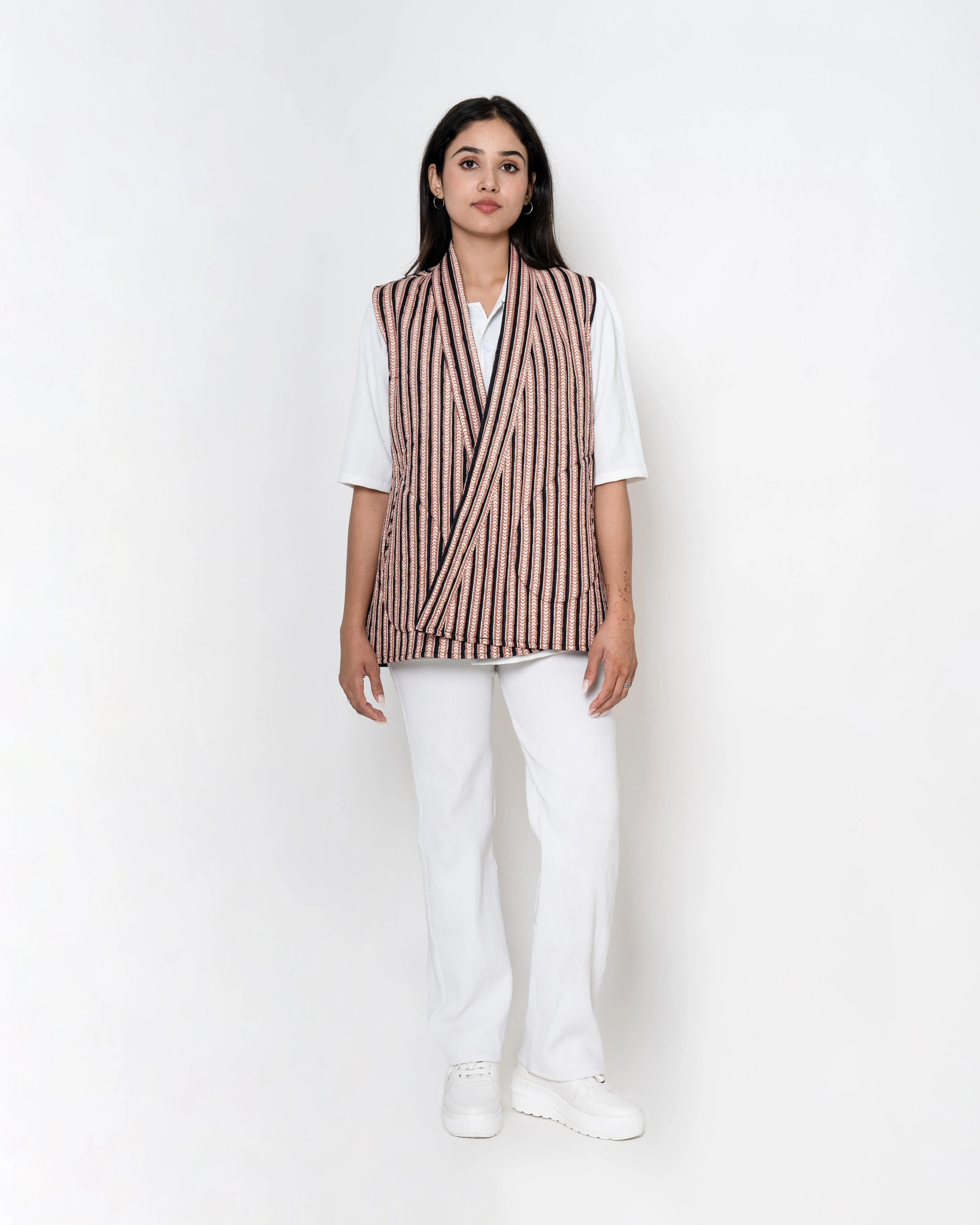 Linescape Hand Print Cotton Jacket