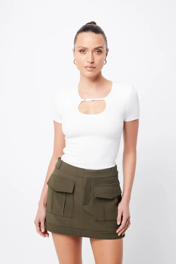 Low Profile Mini Skirt Khaki