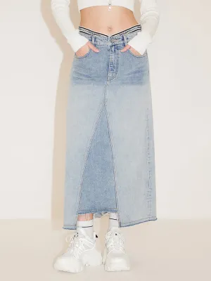Low-Rise Denim Skirt