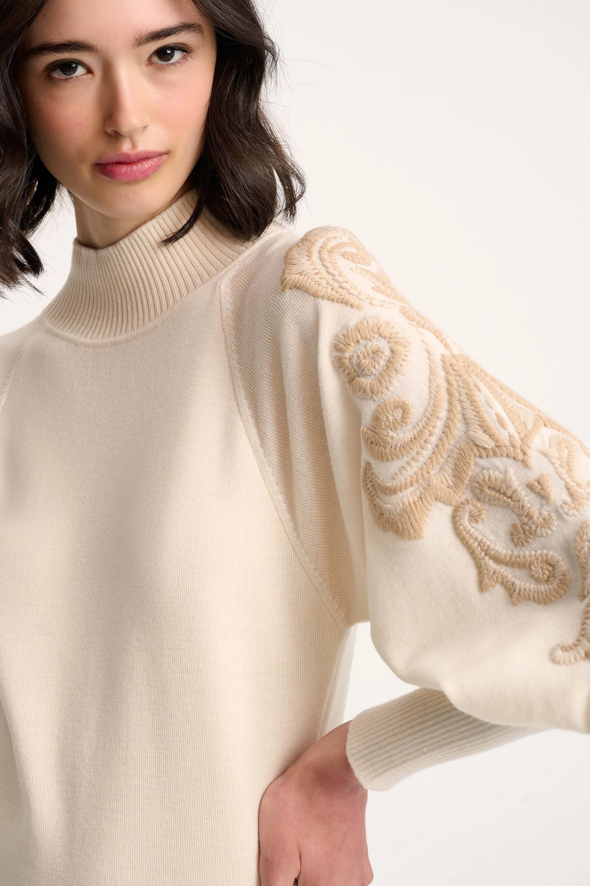 Luisa Spagnoli Maioliche Ladies Embroidered Wool Dress